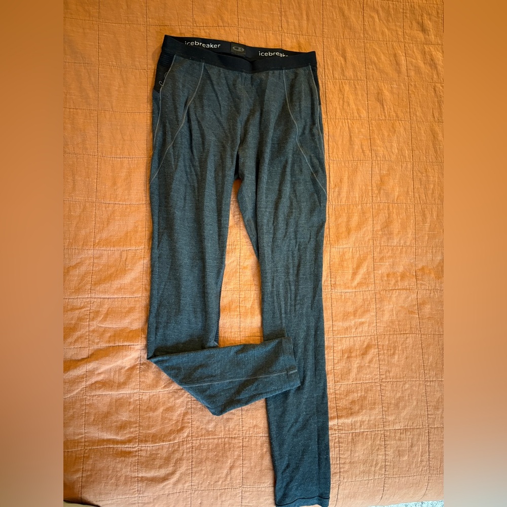 Icebreaker Merino Wool 260 Zone Charcoal Thermal Leggings - Picture 3 of 3
